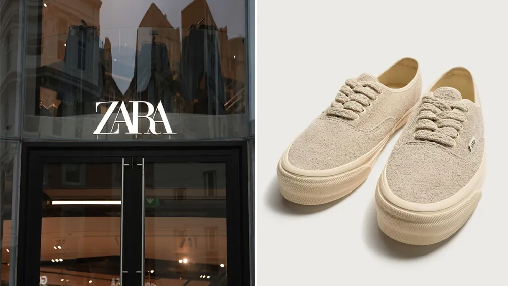 Sneakers Vans Authentic présentées sur la plateforme e-commerce de Zara.